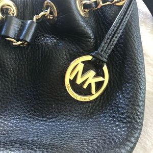 Michael Kors small black bucket bag